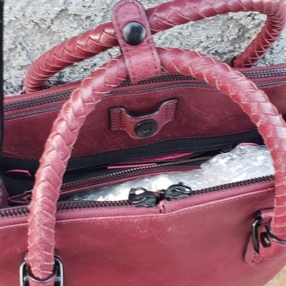 Elliott Lucca Genevieve Cabernet Leather‎ Satchel - Picture 4 of 12